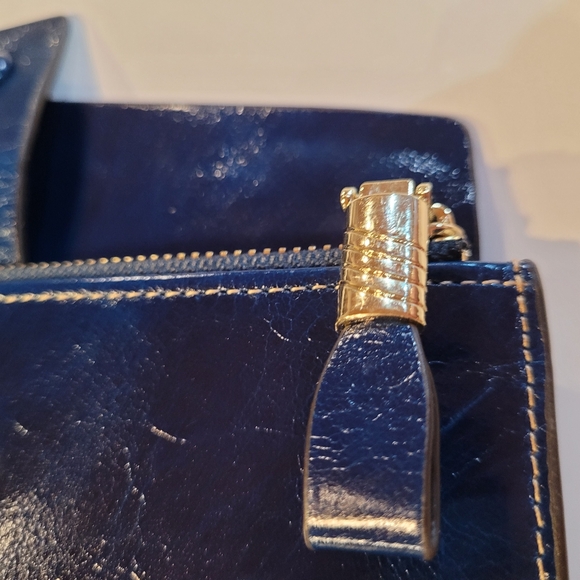 Yaluxe waxed a genuine leather wallet.  Blue. - Picture 9 of 13